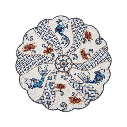 Orient Placemat in White & Multi - Set of 2 by Kim Seybert 