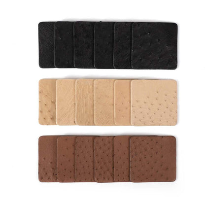 Ostrich Leather Coasters with Tie Set of 6 by Ngala Trading Company Additional Image - 2