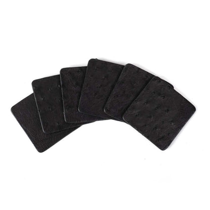 Ostrich Leather Coasters with Tie Set of 6 by Ngala Trading Company