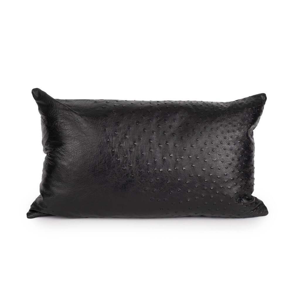 Ostrich Leather Lumbar Pillow by Ngala Trading Company