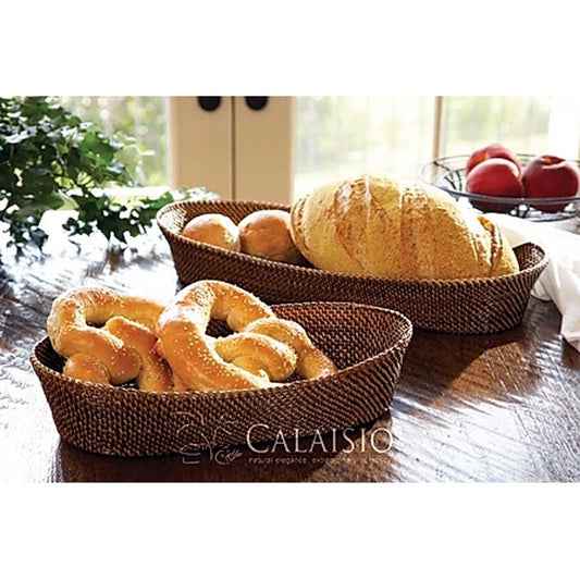 Oval Bread Basket with Braided Edging by Calaisio