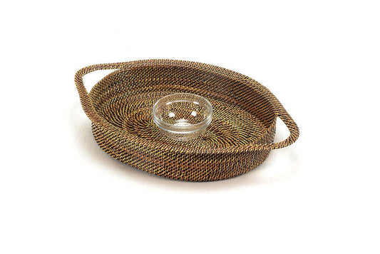 Oval Chip & Dip Dish includes Glass 16 Oz by Calaisio 