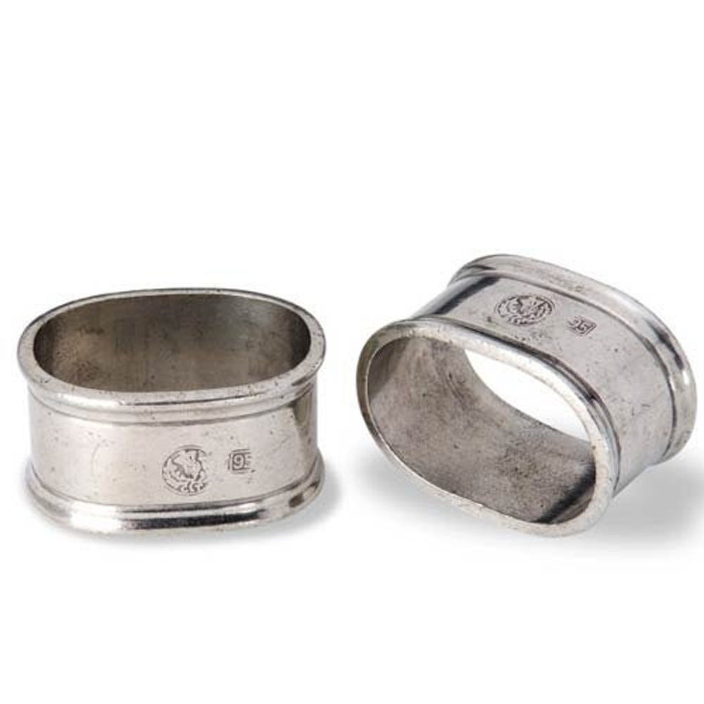 Oval Napkin Rings (Pair) by Match Pewter