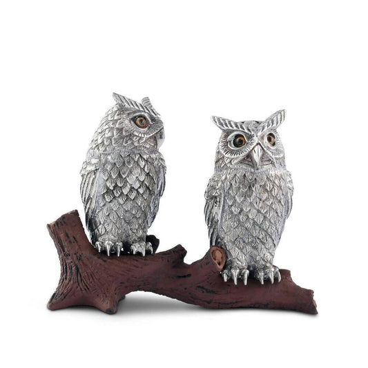 Owl on Log Salt and Pepper Shaker by Vagabond House 