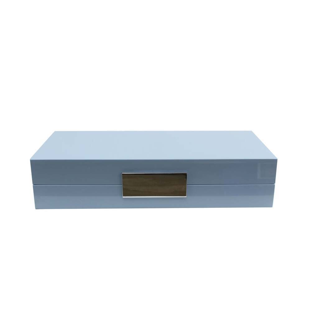 Pale Denim Lacquer Jewelry Box with Silver by Addison Ross 