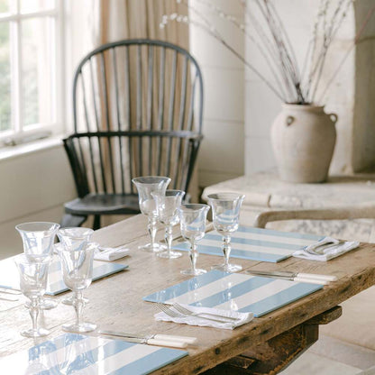 Pale Denim & White Lacquer Placemats - Set of 4 12"x12" by Addison Ross Additional Image-2