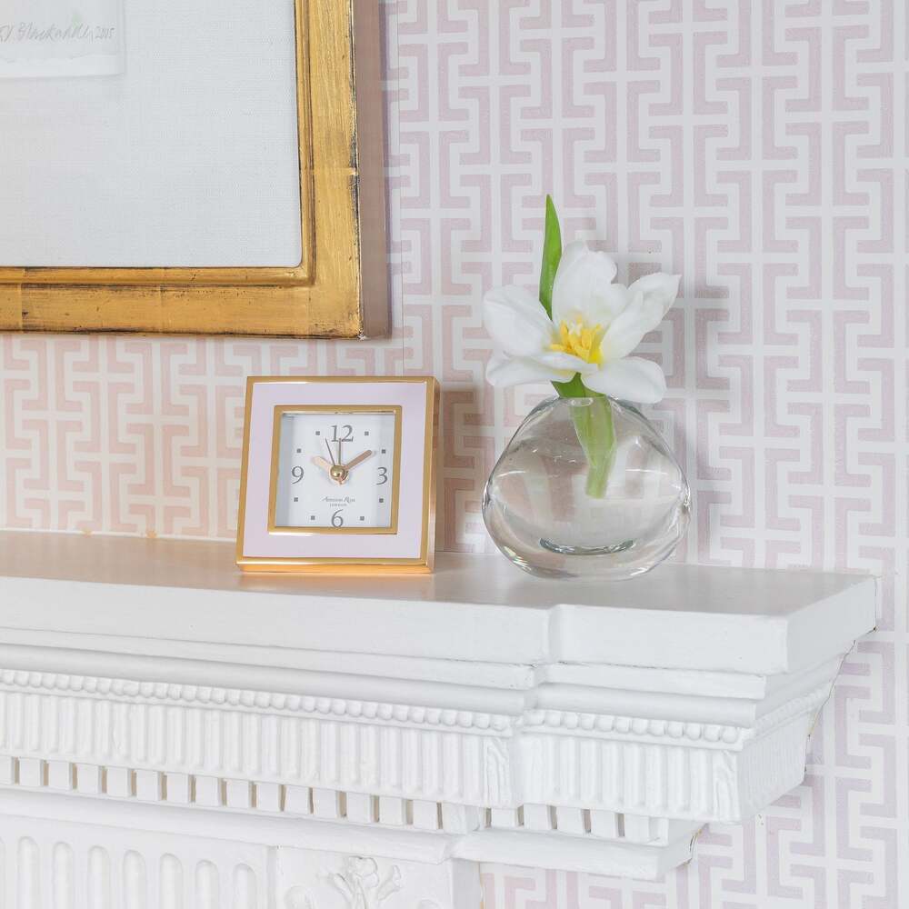 Pale Pink & Gold Square Silent Alarm Clock by Addison Ross Additional Image-4