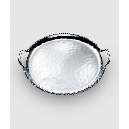 Paloma Round Tray with Braided Wire & Handles 16 1/2" by Mary Jurek Design 