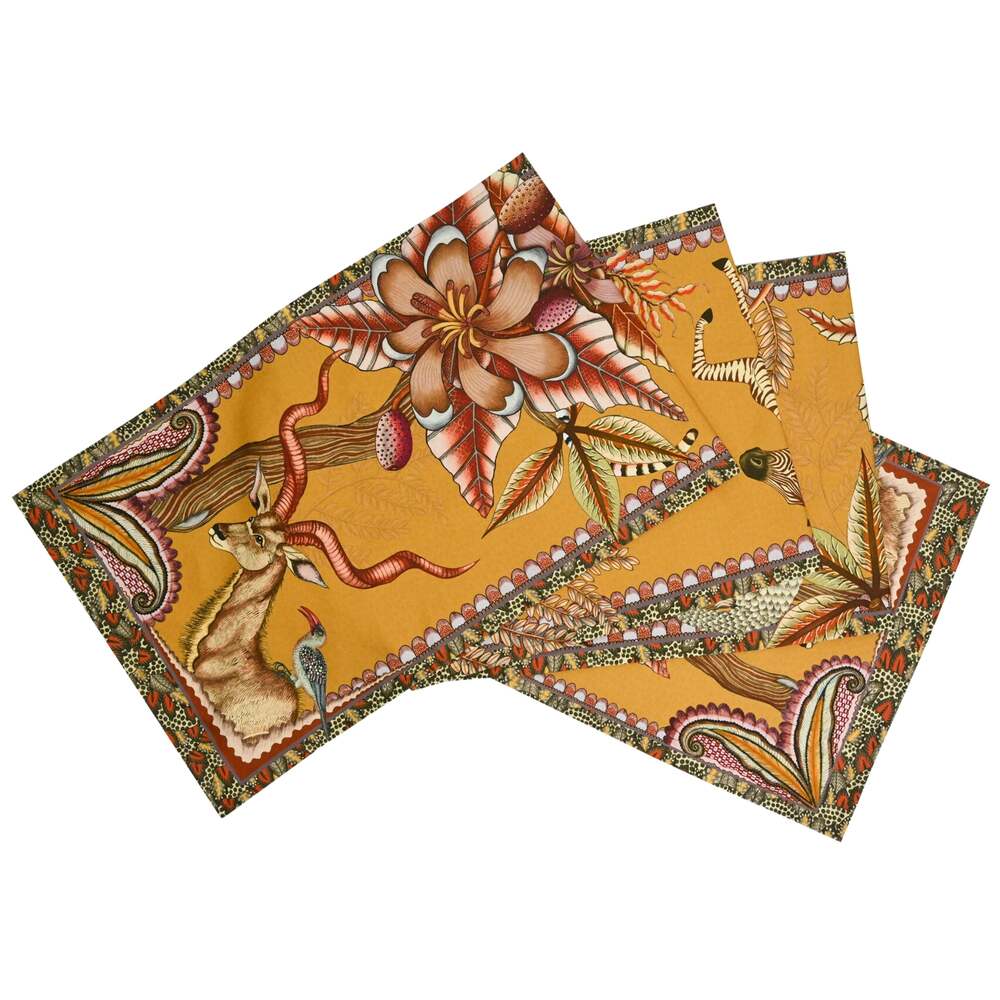 Pangolin Park Table Runner - Flame by Ngala Trading Company