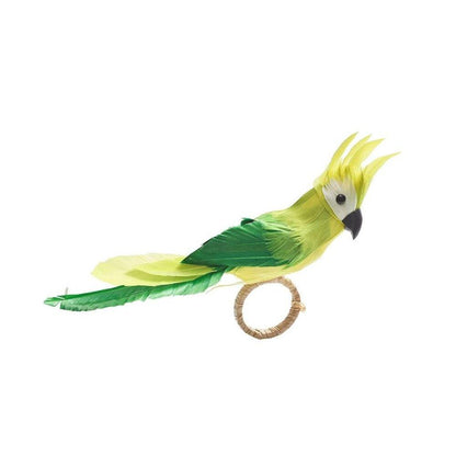 Parakeet Napkin Ring in Green - Set of 4 by Kim Seybert 