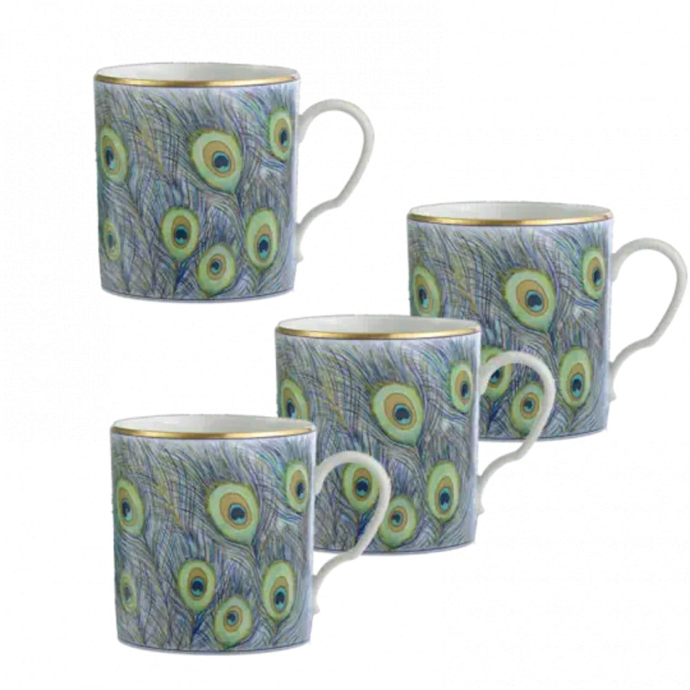 Peacock Mug Set of 4 by Mottahedeh