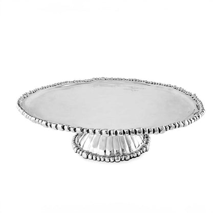 Pedestal Organic Pearl Nova Round Plate by Beatriz Ball 