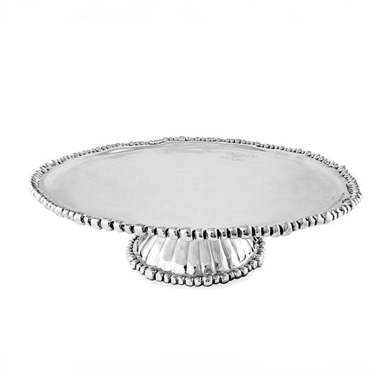 Pedestal Organic Pearl Nova Round Plate by Beatriz Ball 