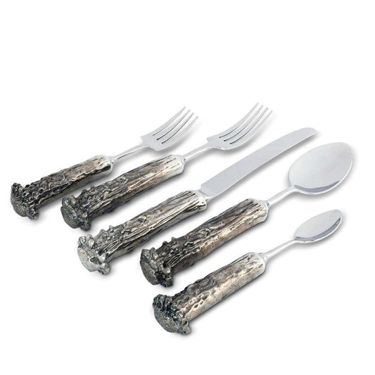 Pewter Antler Flatware Set by Vagabond House 