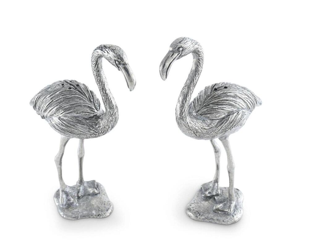 Pewter Flamingos Salt & Pepper Set by Vagabond House 1