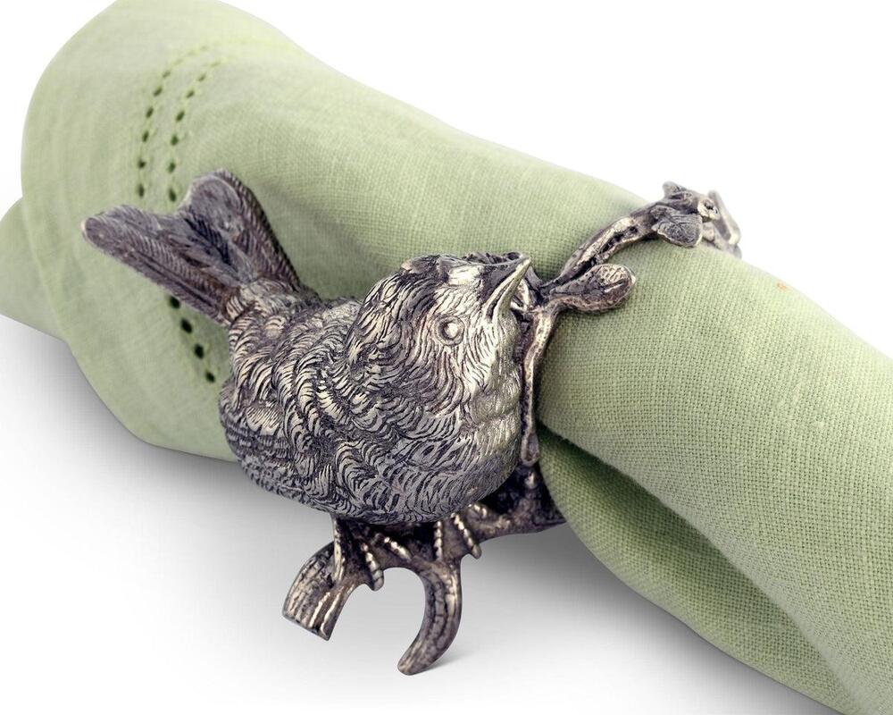 Pewter Song Bird Napkin Ring by Vagabond House 1