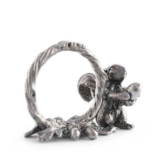 Pewter Squirrel Branch Napkin Ring by Vagabond House 