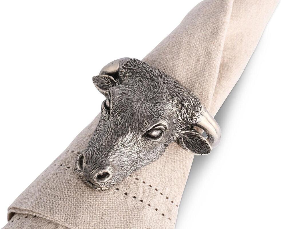 Pewter Steer Head Napkin Ring by Vagabond House 1