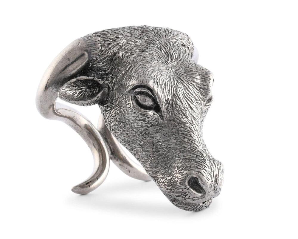 Pewter Steer Head Napkin Ring by Vagabond House 4