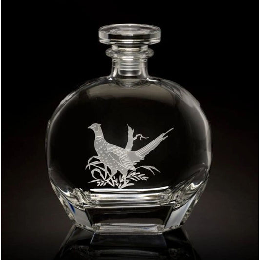 Pheasant Round Decanter Upland Game Birds by Julie Wear 