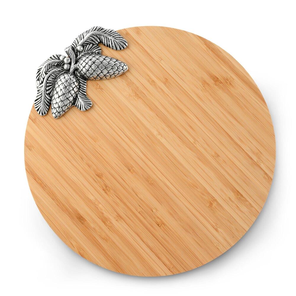 Pine Cone Forest Wood Cheese Board by Arthur Court Designs 1
