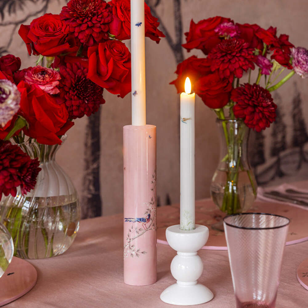 Pink Chinoiserie Candlestick by Addison Ross Additional Image-2