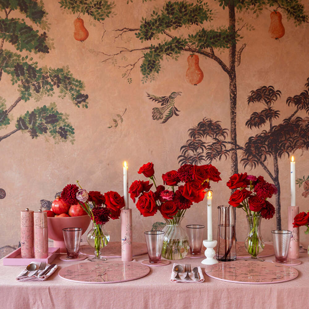 Pink Chinoiserie Candlestick by Addison Ross Additional Image-3