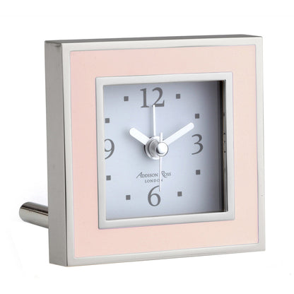 Pink Enamel Square Alarm Clock by Addison Ross