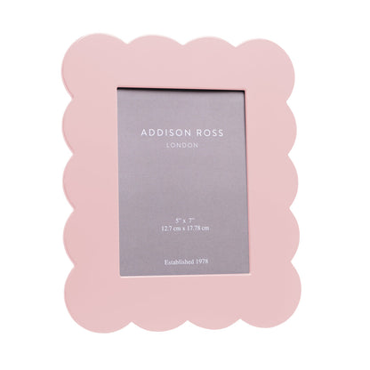 Pink Scalloped Lacquer Photo Frame 5"x7" by Addison Ross