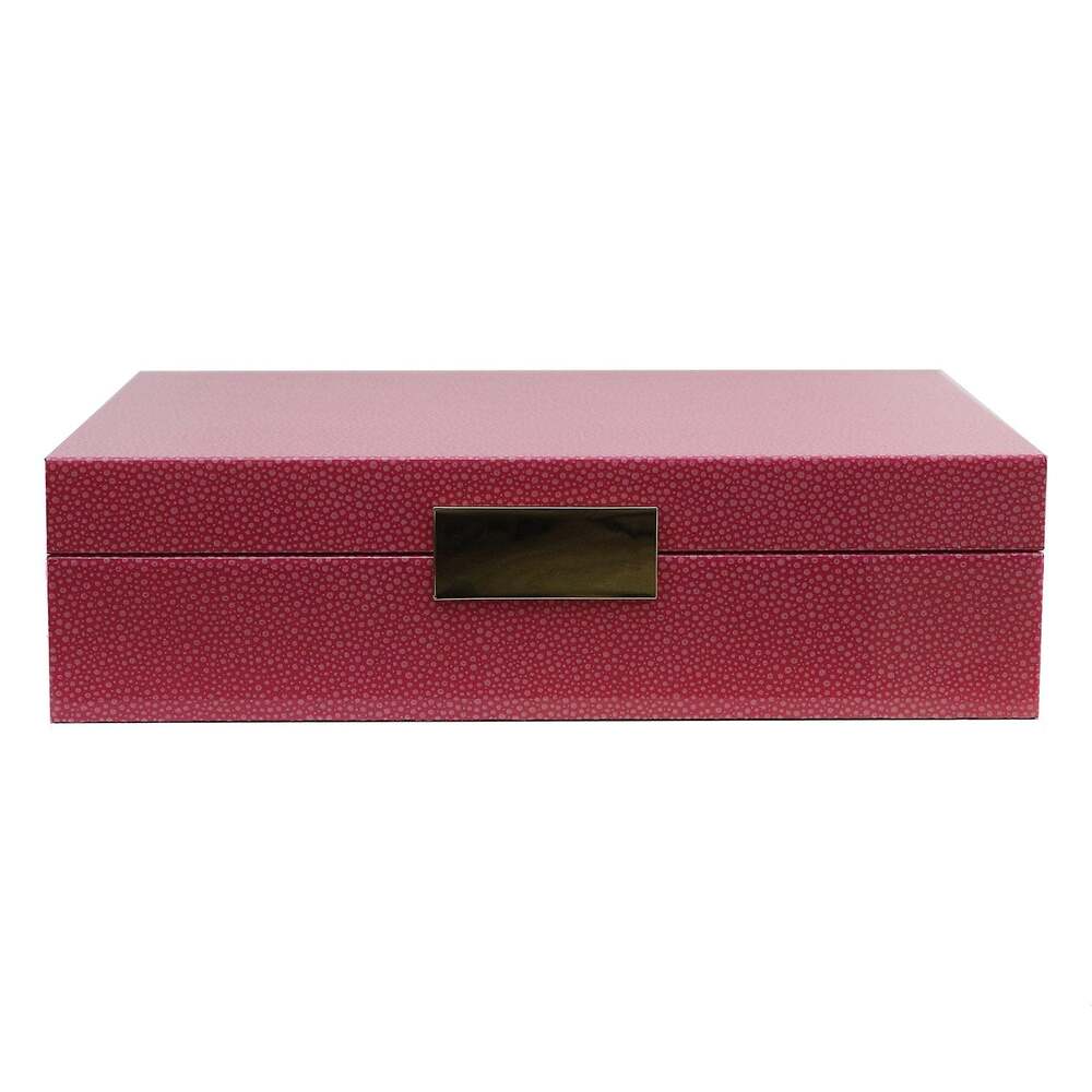 Pink Shagreen Jewelry Box: Gold Trim 8"x11" by Addison Ross Additional Image-2