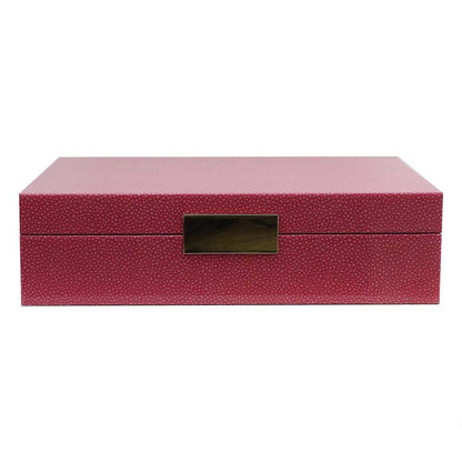 Pink Shagreen Jewelry Box: Gold Trim 8"x11" by Addison Ross Additional Image-2
