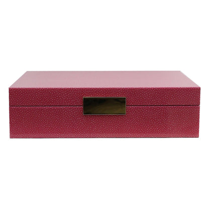 Pink Shagreen Storage Box: Gold Trim 8"x11" by Addison Ross