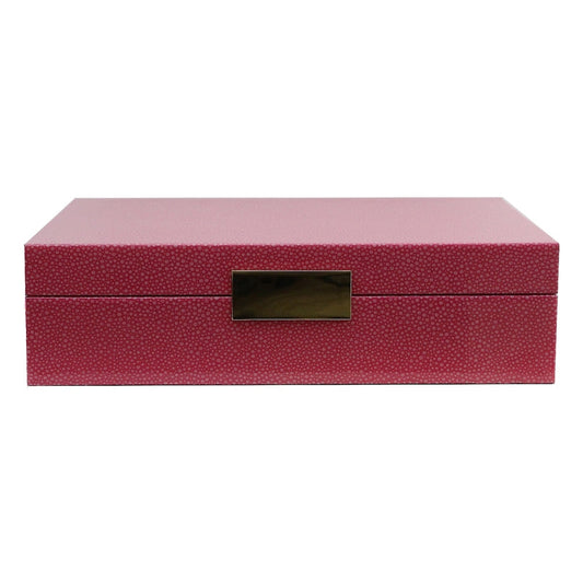 Pink Shagreen Storage Box: Gold Trim 8"x11" by Addison Ross