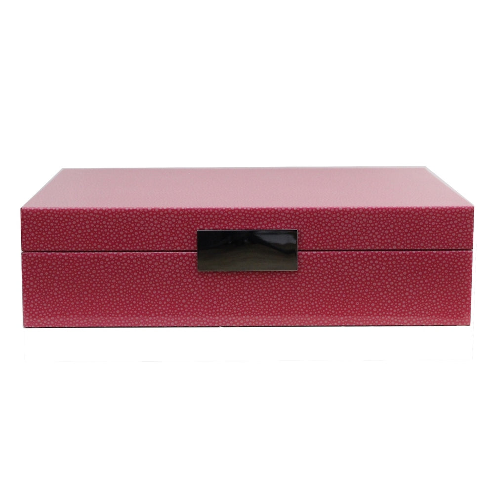 Pink Shagreen Storage Box: Silver Trim 8"x11" by Addison Ross