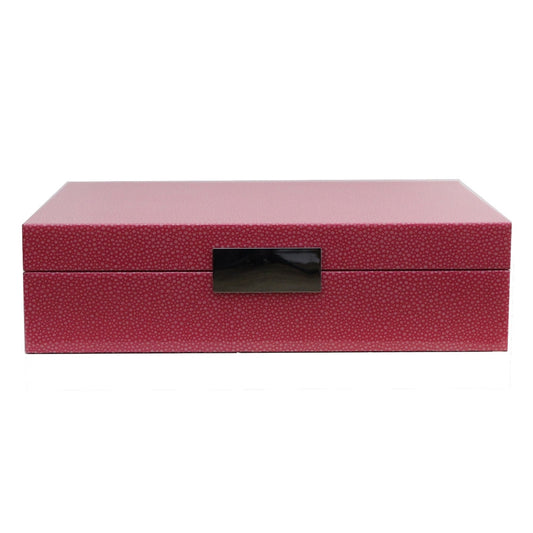 Pink Shagreen Storage Box: Silver Trim 8"x11" by Addison Ross