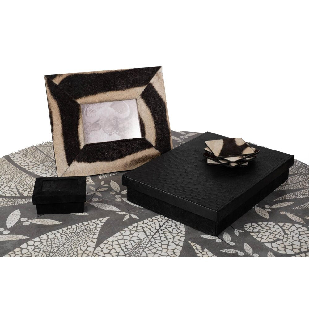 Playing Card Box - Ostrich Leather - Black by Ngala Trading Company Additional Image - 5