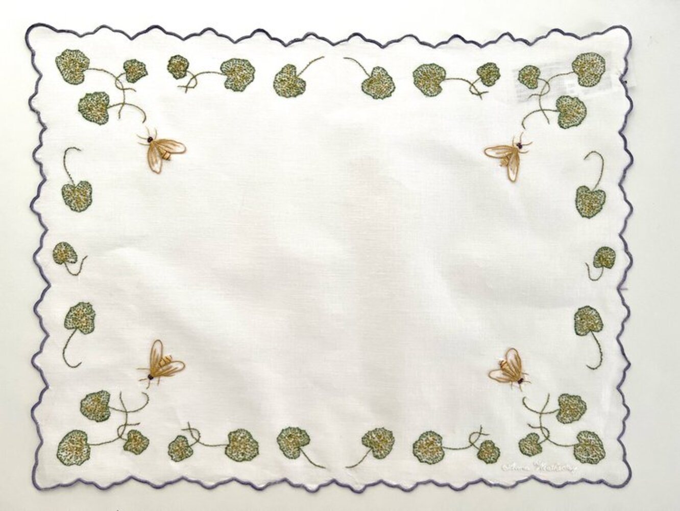 PM12 - Hand Embroidered Placemat by Anna Weatherley