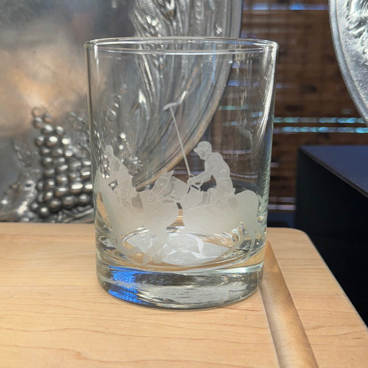 Polo Pair of Double Old Fashioned by Evergreen Crystal