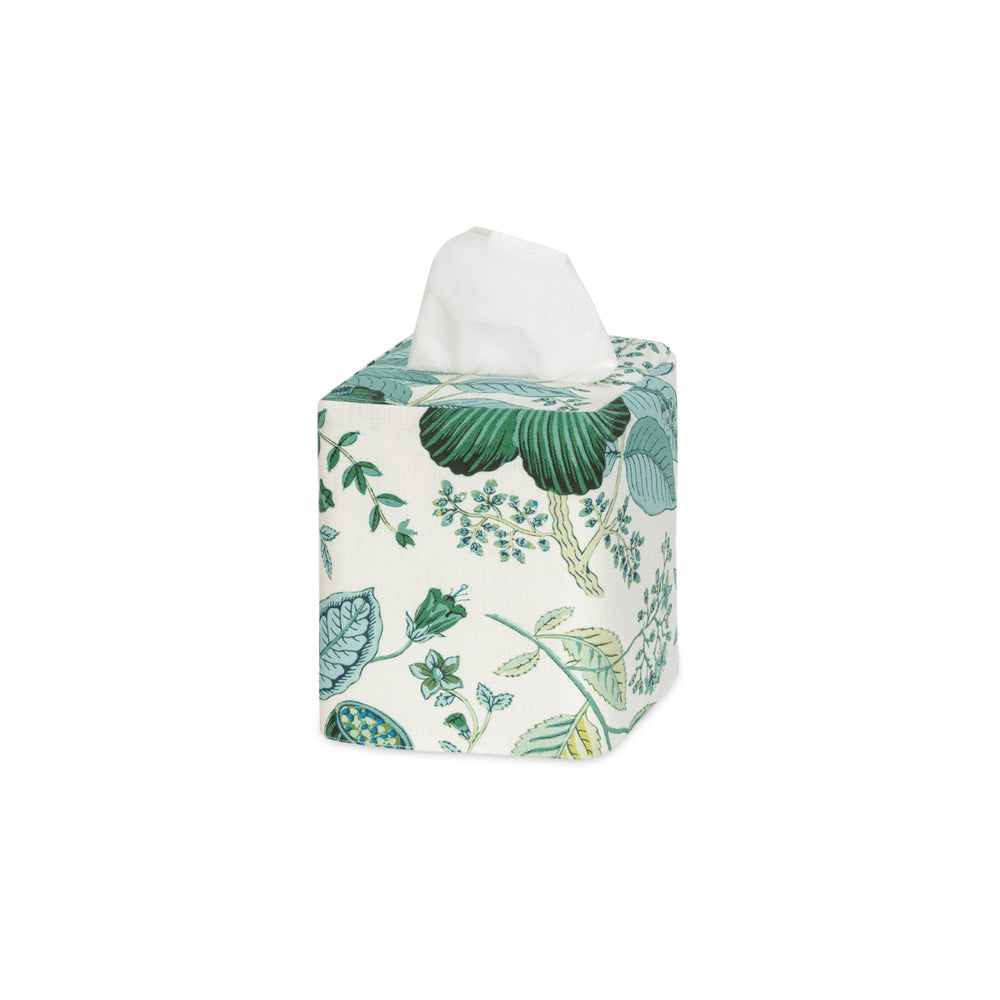 Pomegranate Linen Tissue Box Cover - Emerald