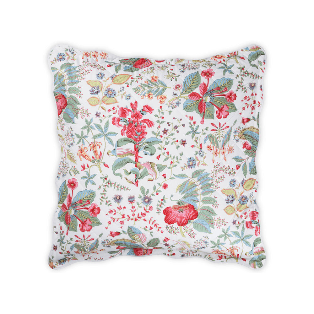 Pomegranate Sham Pink Coral Quilted Euro 