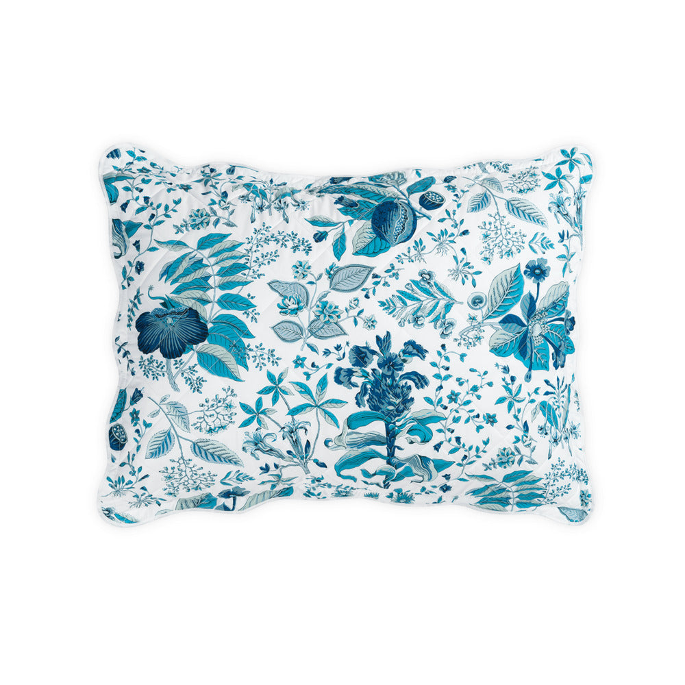 Pomegranate Sham Prussian Blue Quilted Standard 