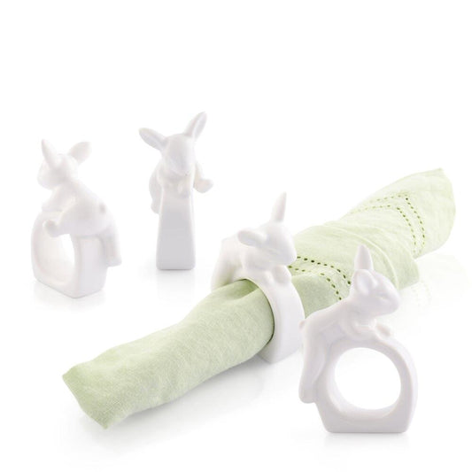 Porcelain Climbing Bunny Napkin Rings - Set of 4 by Arthur Court Designs