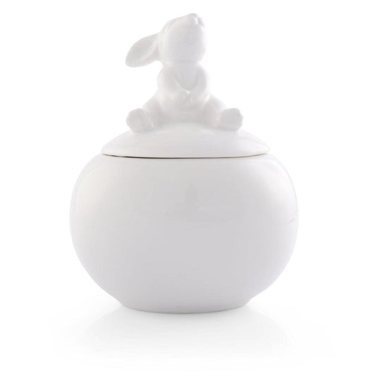 Porcelain Sitting Bunny Sugar Bowl by Arthur Court Designs