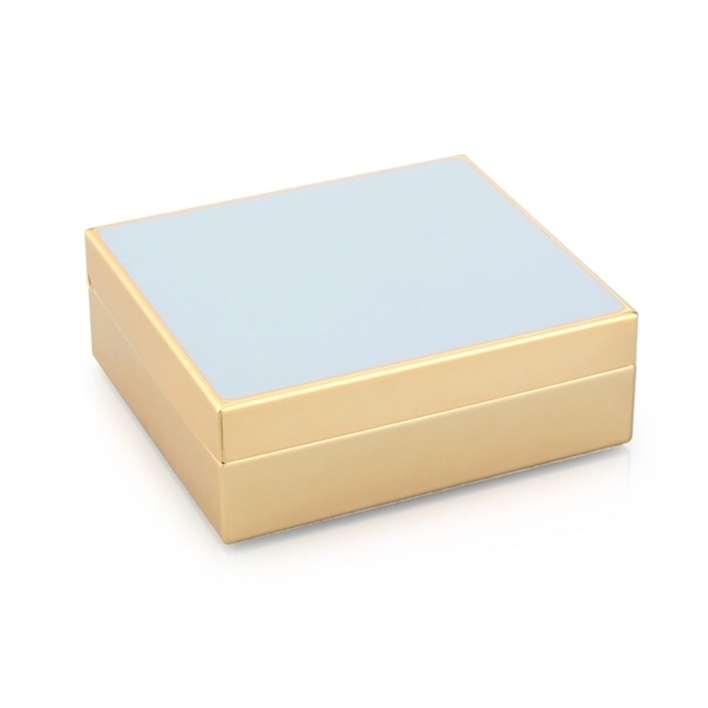 Powder Blue Enamel & Gold Box 4" by Addison Ross