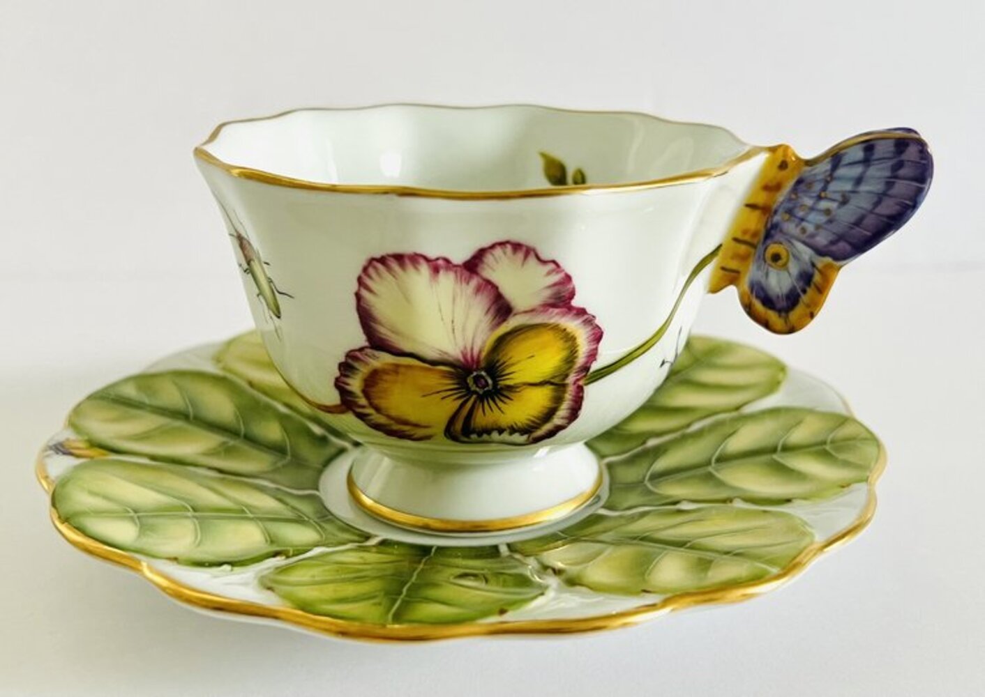 PP77 - Butterfly Handle Cup & Saucer by Anna Weatherley 1