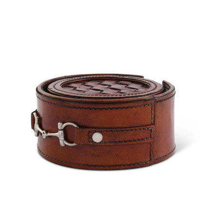 Premium Genuine Leather Coaster Set Bit - Set of 6 by Vagabond House 1
