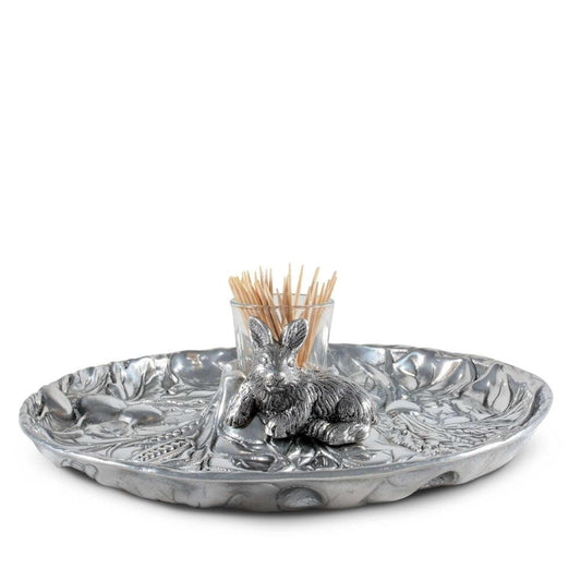 Rabbit Garden Tidbit Tray by Arthur Court Designs