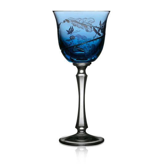 Rain Forest Sky Blue Water Glass by Varga Crystal 