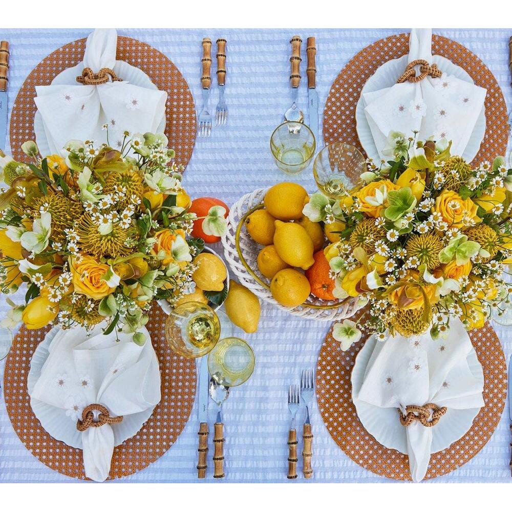 Rattan Link Napkin Ring in Natural - Set of 4 by Kim Seybert 4