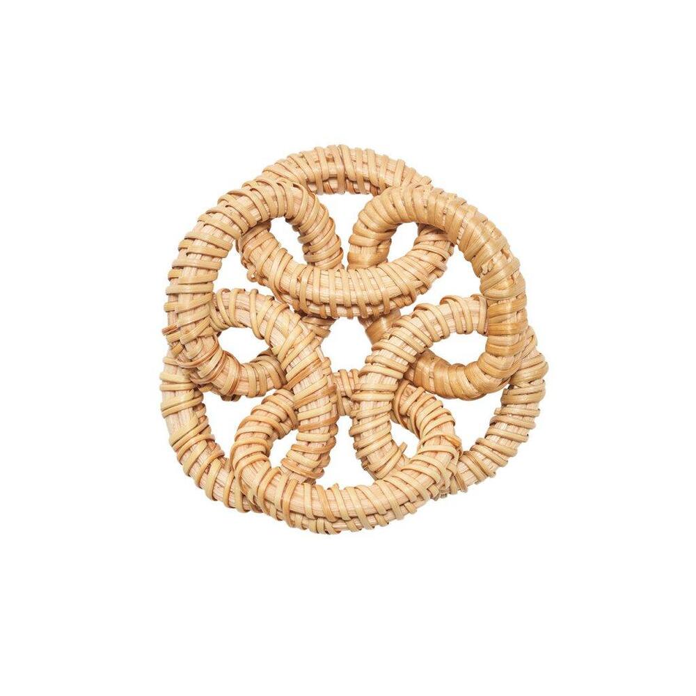 Rattan Link Napkin Ring in Natural - Set of 4 by Kim Seybert 5